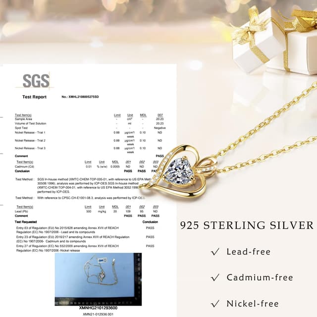 Thumbnail 4 de LAVUMO Herzkette Silber 8 mm Zirkonia