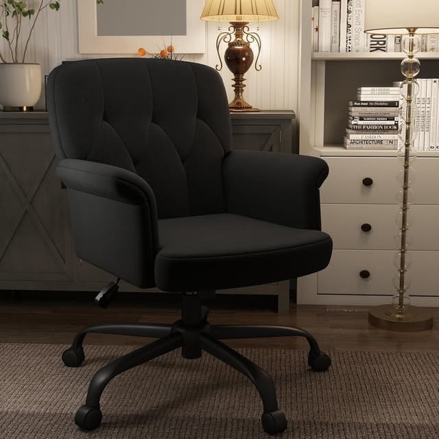 Thumbnail 3 de ZZH Schreibtischstuhl Home Office Teddy Schwarz