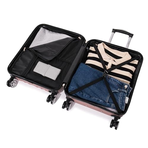 Thumbnail 6 de RAYKONG Maleta de cabina ABS 55x40x20 cm (20 pulgadas) RosaDorada, 40 L