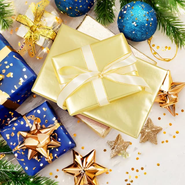 Detalle de Gold Matte Gift Wrapping Paper Roll (43cm x 12m) for Birthday, Wedding & Party Gifts