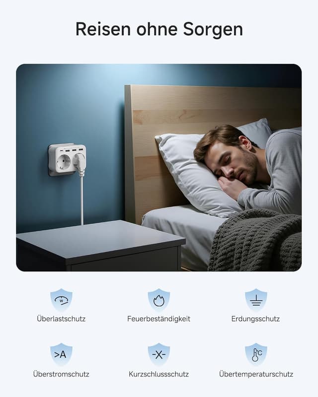 Thumbnail 6 de LENCENT Reiseadapter Typ B 6-in-1
