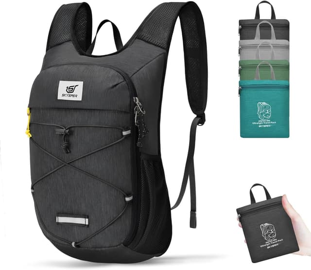 Detalle de SKYSPER Zaino Trekking 10L pieghevole ultraleggero (0,3 kg) per viaggi ed escursioni