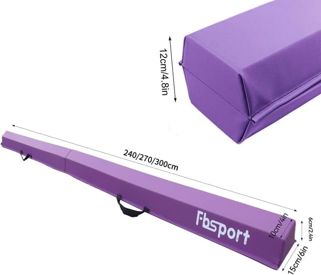 Detalle 2 de FBSPORT Gymnastics Folding Balance Beam (240/270/300 cm) in PU Leather with Anti-Slip Base