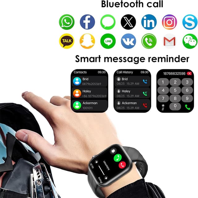 Detalle 2 de 2026 Smart Watch with Blood Pressure, ECG, BMI & HRV — 1.97” AMOLED Health Watch with Bluetooth Calling