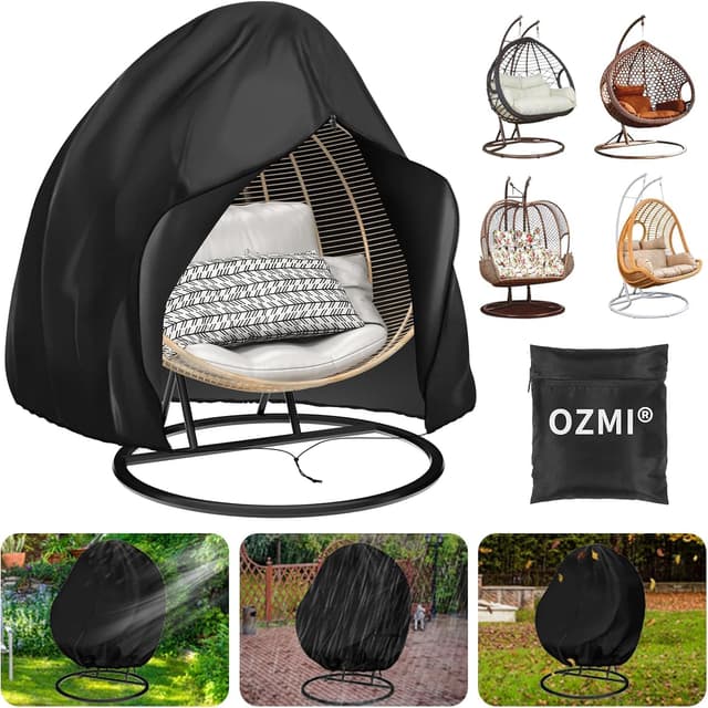 Detalle de OZMI Double Egg Chair Cover (200 x 230cm) in 420D waterproof fabric with zipper drawstring