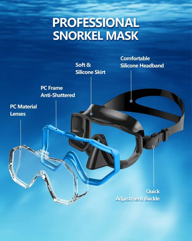 Detalle 2 de WSTOO Adults Swim Goggles with Nose Cover (3-Lens, Anti-Fog, Leak-Proof) for Youth & Adults