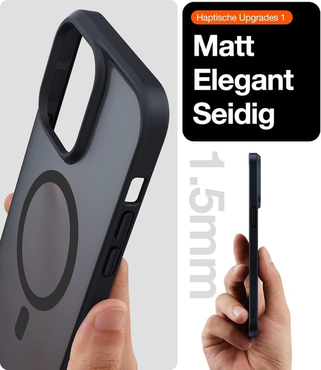 Detalle de TORRAS Guardian-Mag Serie Hülle für iPhone 13 mini (MagSafe) – schlank, stoßfest und mit integriertem Magnetring