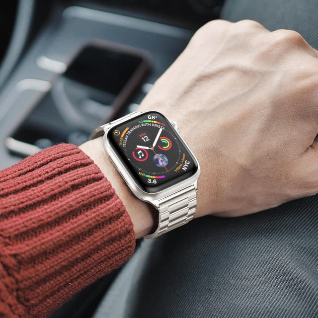 Detalle de OULUOQI 316 stainless steel Apple Watch metal strap (compatible 38–49mm)