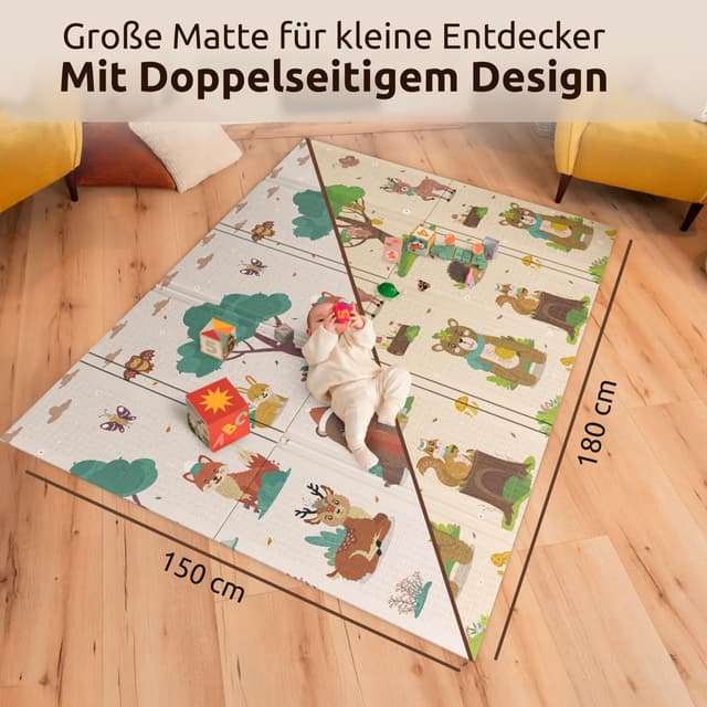 Detalle de Mallie Spielmatte Baby faltbar 180x150 cm