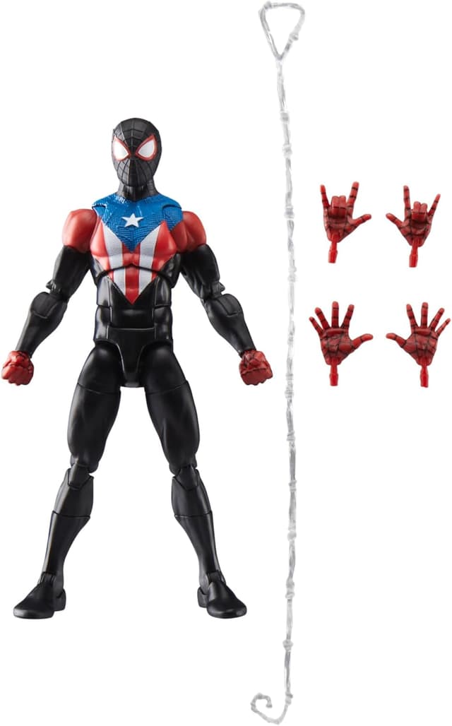 Detalle de Marvel Legends Gamerverse Miles Morales im Boricua-Anzug – 15-cm Action-Figur mit Zubehör