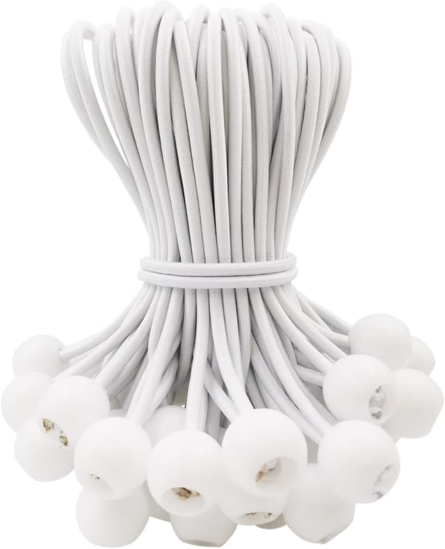 Detalle de WMZOBH Spanngummis mit Kugel 15 cm (50 Stück) – Planenbefestigung für Zelt, Camping & Bootsunterstände