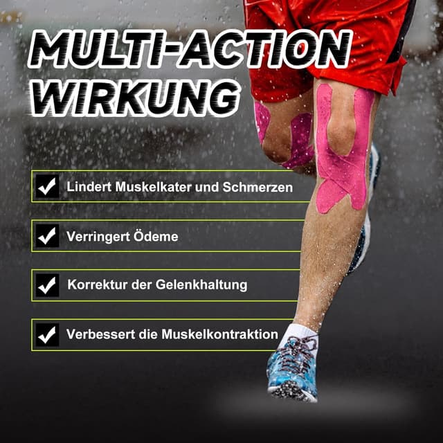 Detalle 2 de Ceeport Kinesiotapes 5 cm x 5 m (3 Rollen) – Kinesiologie Tape für Knie, Schulter, Knöchel & mehr