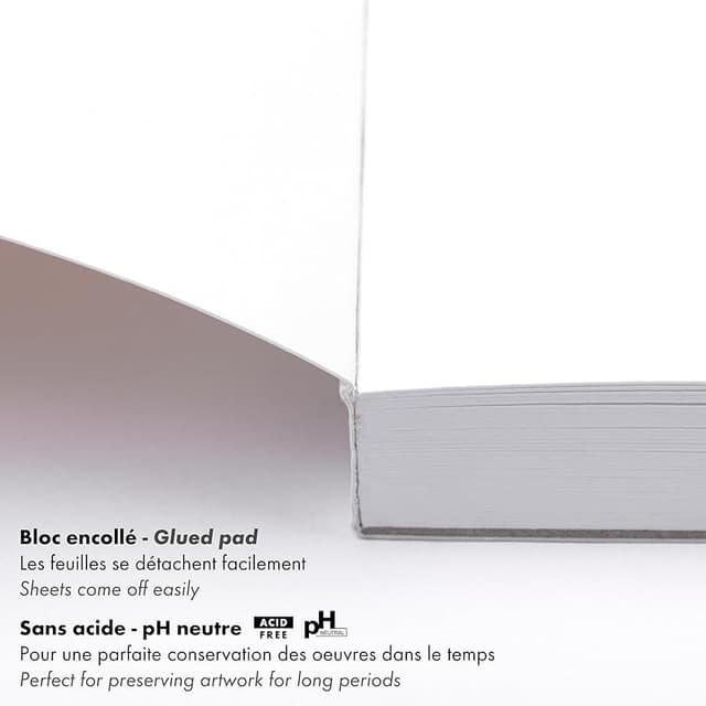 Detalle 2 de PaintON Bonded Block Clairefontaine A4 40 Hojas Papel para Dibujo 🎨