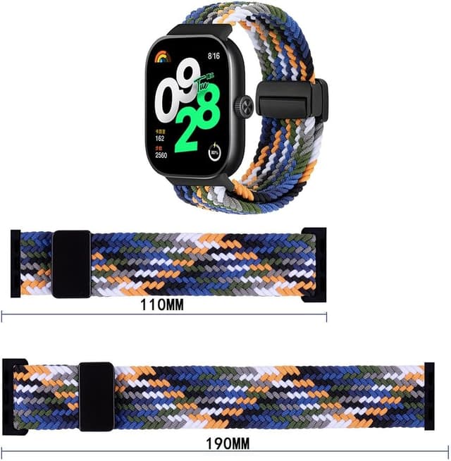 Detalle de FYISWHO Magnetic Nylon Watch Strap for Redmi Watch 4/5 and Xiaomi Smart Band 8 Pro/9 Pro