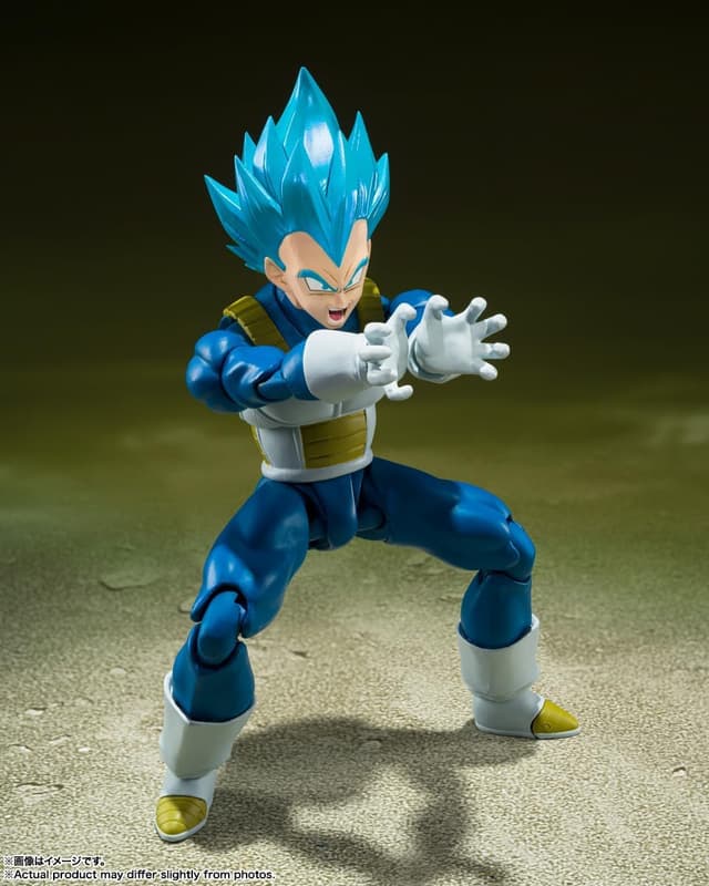 Detalle de S.H. Figuarts Dragon Ball Super Super Saiyan God Super Saiyan Vegeta (azione figure, ~135 mm) in PVC e ABS