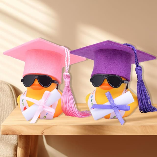 Thumbnail 6 de Mwmoeen Lustige Akademiker Gummiente mit Diplom – 2 Stück für das Auto-Armaturenbrett zur Abschlussfeier