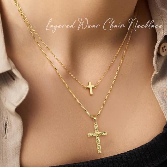 Thumbnail 5 de BodyBonita Kreuzkette Damen 16 Zoll