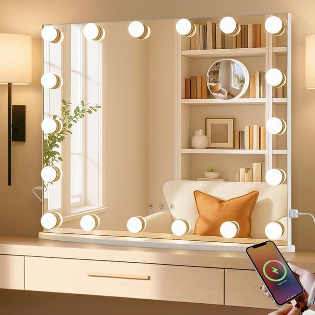 Detalle de LUXFURNI Vanity Mirror with Lights 23.6