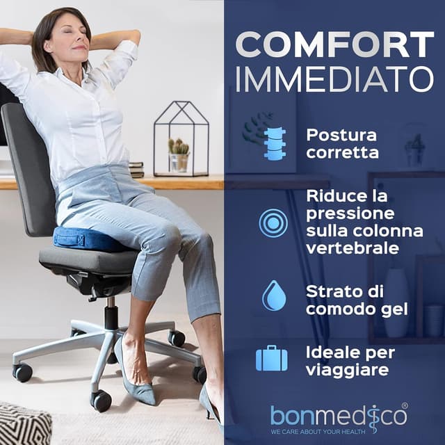 Detalle 2 de bonmedico Cuscino ortopedico memory foam con gel 1 pezzo