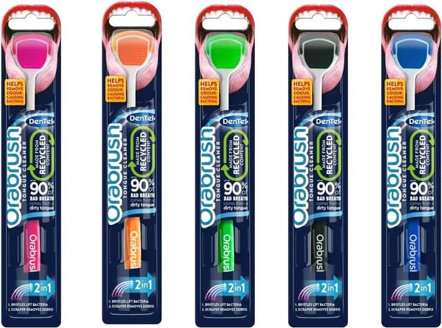 Detalle de DenTek 2-in-1 Orabrush Tongue Cleaner 1 Count 🪥