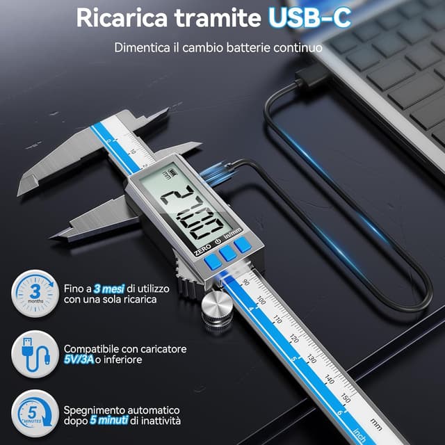 Thumbnail 1 de Preciva Calibro Digitale Professionale 0,01 mm