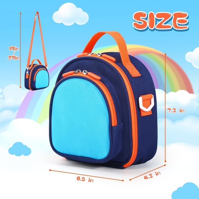 Detalle de Carrying Case Compatible with Yoto Mini (2024 Edition) – 30 Cards Storage Bag with Handle & Shoulder Strap (Blue)