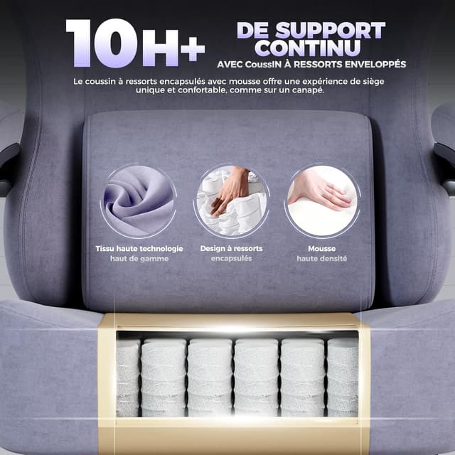 Detalle 1 de GTPLAYER chaise gaming ergonomique violet