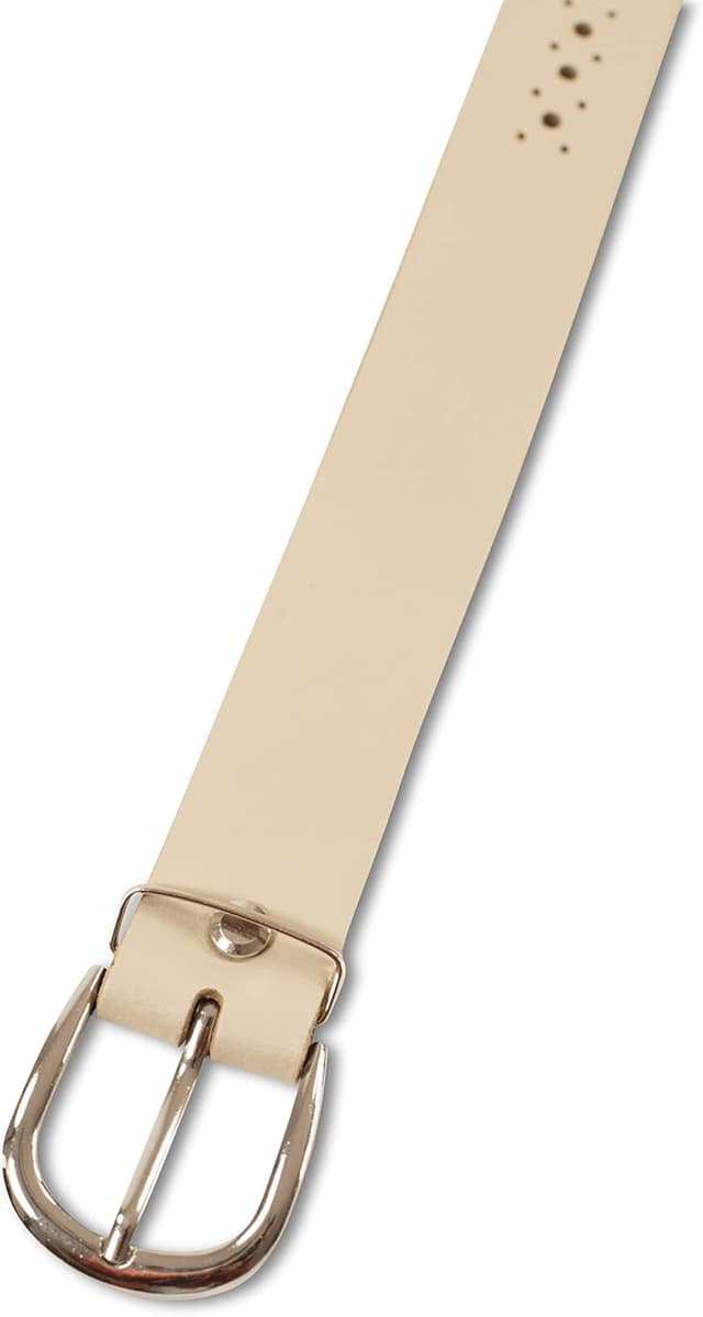 Detalle de SCAMODA Damengürtel aus Echtleder mit Lochmuster und silberner Gürtelschnalle – Made in Germany