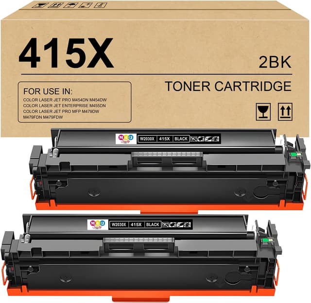 Detalle de Lot de 2 cartouches de toner noir 415X (avec puce) M4U SM4Y compatibles 415X / M479 / M454