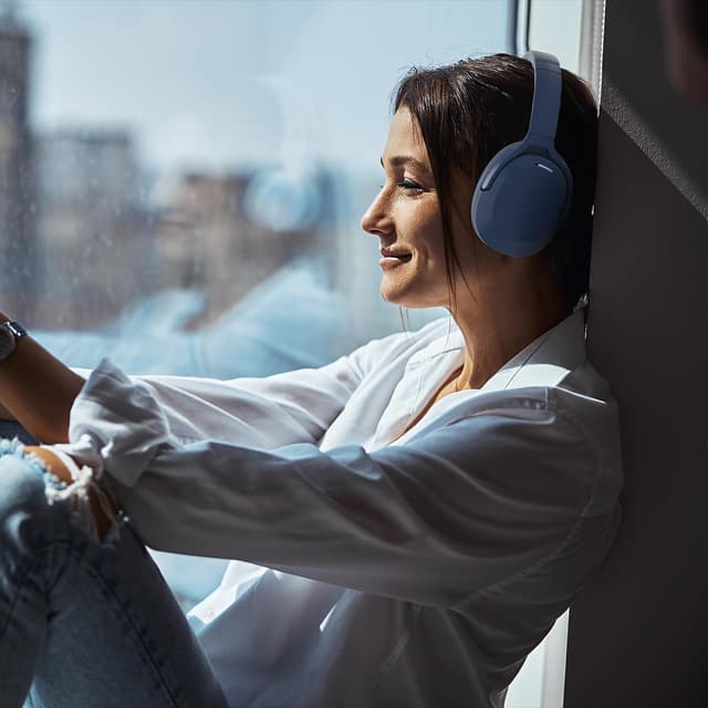 Detalle 2 de Rebocico Active Noise Cancelling Wireless Over-Ear Headphones (ANC, Bluetooth 5.3, mic) with up to 120H playtime