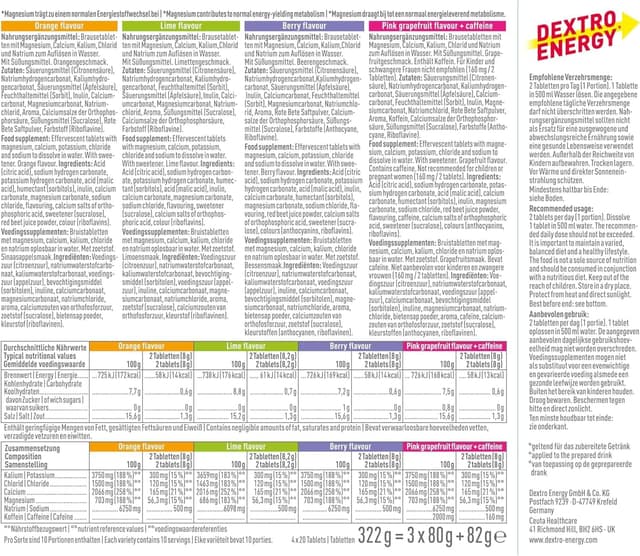 Thumbnail 6 de Dextro Energy Elektrolyte ohne Zucker Mix Pack 4 Sorten 4er Pack 🍹