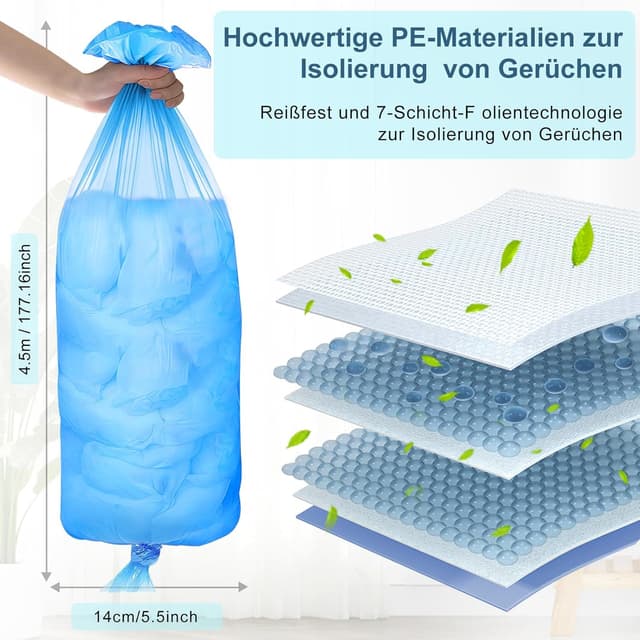 Detalle 2 de Ricariche per secchio mangiapannolini 20 pezzi PARPAT 4,5 m (Twist & Click) antiodore