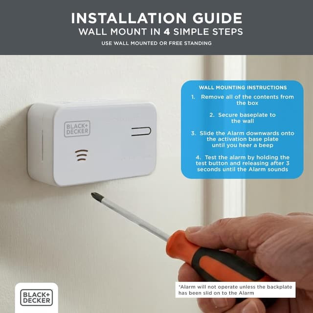 Detalle de Black+Decker Carbon Monoxide Detector 2 Pack with 10 Year Sealed Lithium Battery (Easy to install)