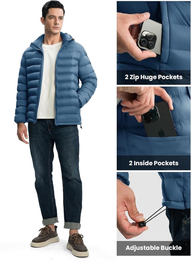 Thumbnail 4 de TBMPOY Men's Lightweight Puffer Jacket