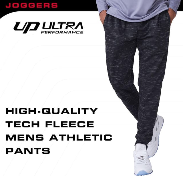 Detalle 2 de Ultra Performance 3-Pack Men’s Joggers with Pockets (Lightweight Athletic Sweatpants), Small–3X