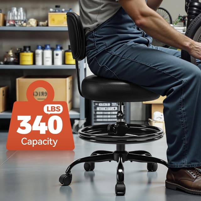 Detalle de Shop Stool with Wheels 17.3–23.5"