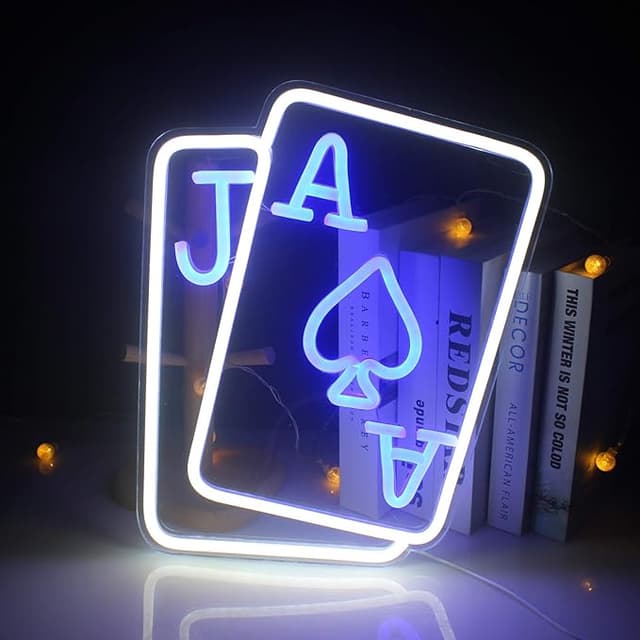 Detalle de Letrero de neón LED Juego de Cartas para Pared 🎴