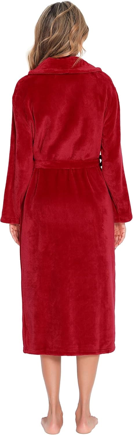 Detalle de Peignoir polaire à capuche pour femme Vlazom, flanelle douce et chaude