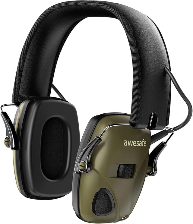 Detalle de awesafe GF01 Electronic Shooting Earmuffs (NRR 24) – noise reduction ear defenders for shooting and hunting