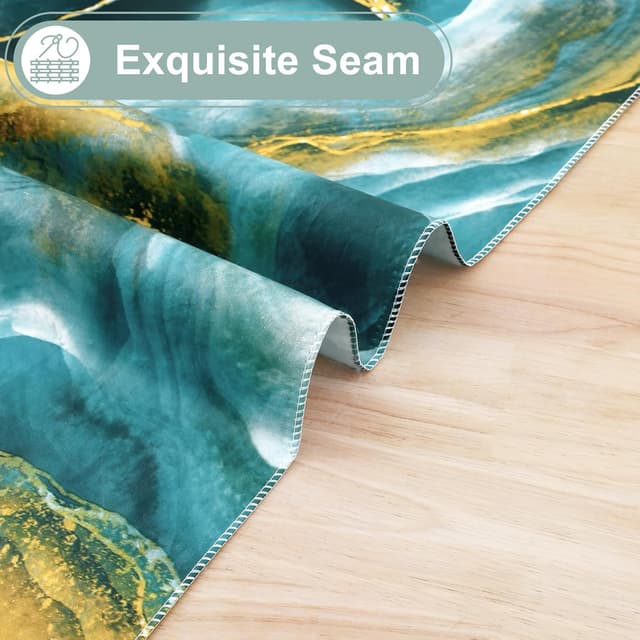 Thumbnail 6 de misaya Rectangle Waterproof Vinyl Table Cloth (Ripples), Wipeable Oilcloth with Flannel Backing, 52" x 70