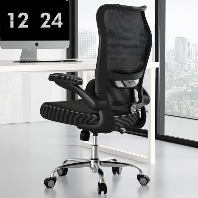Detalle de TRALT Ergonomic Office Chair with S-Curve High Back & Adjustable Lumbar Support (Black)