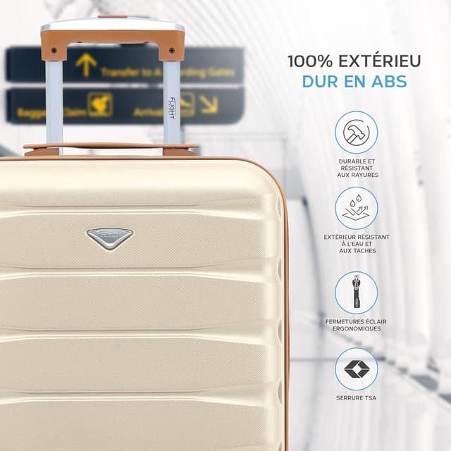 Detalle 2 de Flight Knight Leichter 4-Rad-ABS-Hartschalenkoffer fürs Handgepäck (40 x 30 x 20 cm)