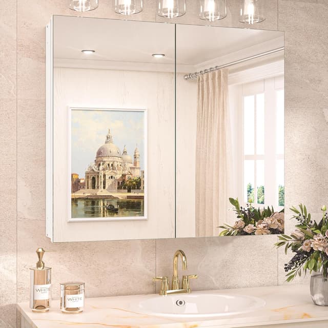 Imagen de TokeShimi 30x26 Medicine Cabinet Mirror with Adjustable Shelves 🪞 en OfertitasTOP