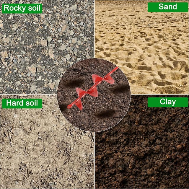 Detalle 1 de SYITCUN Gartenbohrer für Bohrmaschine 4x42 cm