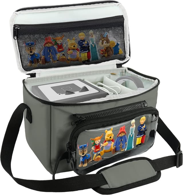 Detalle de Annmore Carry Bag for Toniebox and Characters (Grey) – storage for audio players, cards and accessories