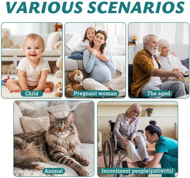 Thumbnail 6 de DUJUIKE Assorbente lavabile per incontinenza con ali e fondo antiscivolo impermeabile, 2 pezzi (90×135 cm) – bianco