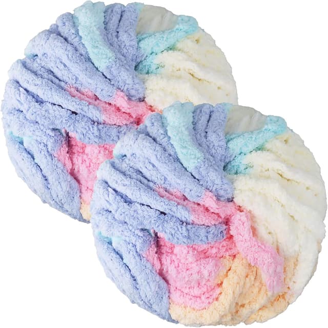 Imagen de Chunky Yarn 250g x2 Super Chunky Cotton Candy en OfertitasTOP