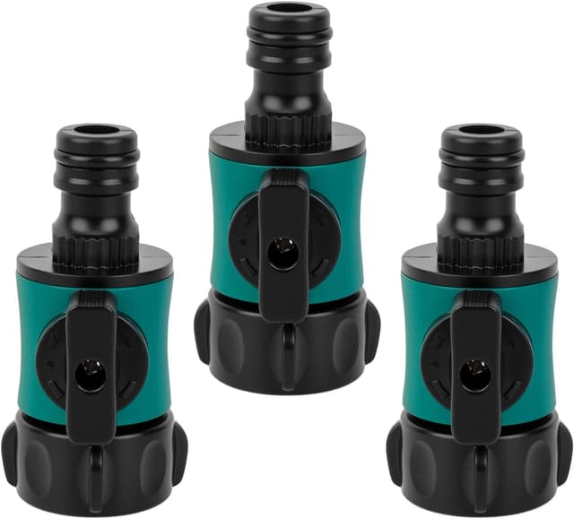 Detalle de Hydrogarden set da 3 connettori con valvola 3/4” (filettatura interna) per tubi da giardino