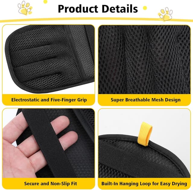 Detalle de Zivacate Tierhaarentferner Handschuh (wiederverwendbar, elektrostatisch) – 2 Stück fürs Sofa, Möbel, Teppich & Autositze