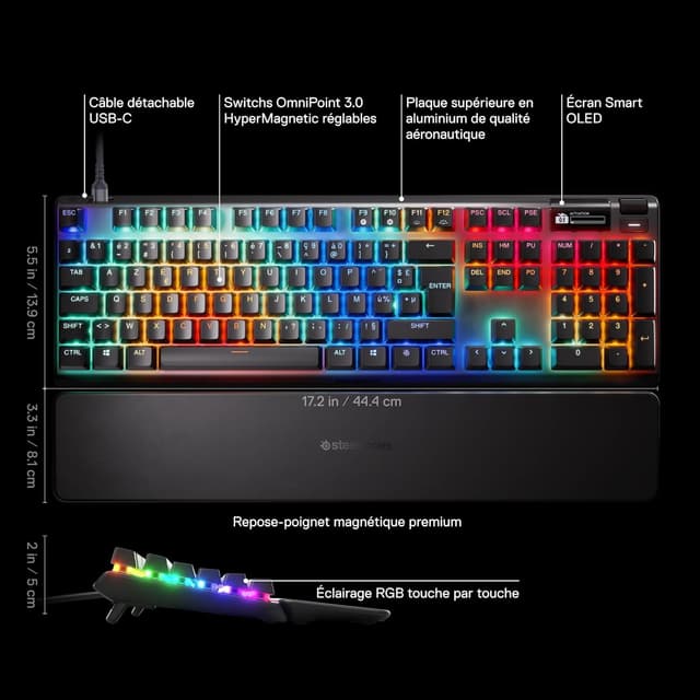Thumbnail 4 de SteelSeries Apex Pro Gen 3 Clavier Gamer AZERTY FR